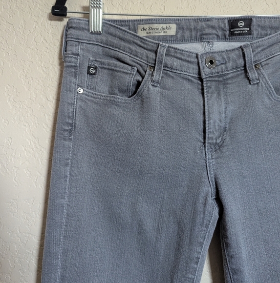 AG Adriano Goldschmied  Women's Size 27R Stevie Slim Straight Ankle Jeans, Gray  - Picture 5 of 13